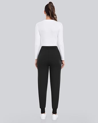 CHRLEISURE Fleece Lined Pants Women - Thermal Winter Warm Cold Weather Athletic Jogger Sweatpants with Pockets