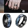 Aczyqws Tungsten Carbide Ring,Black Celtic Dragon Titanium Ring, Blue Carbon Fiber Inlay, Exquisite Jewelry, Suitable for Both Men and Women, Jewelry Gift (Size 7) #5