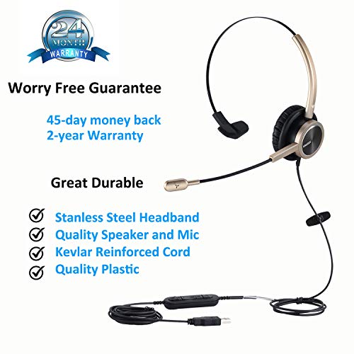 MAIRDI - Auricolare USB con microfono per ufficio