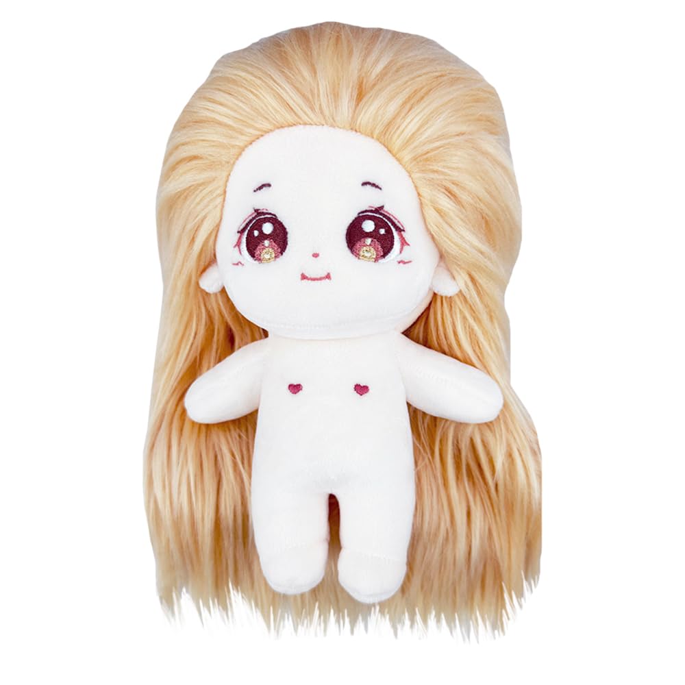 20cm Plush Doll Long Hair Girl Humanoid Stuffed Body no Attribute 8" Normal Body Dress Up Gifts (a-13-with Skeleton)