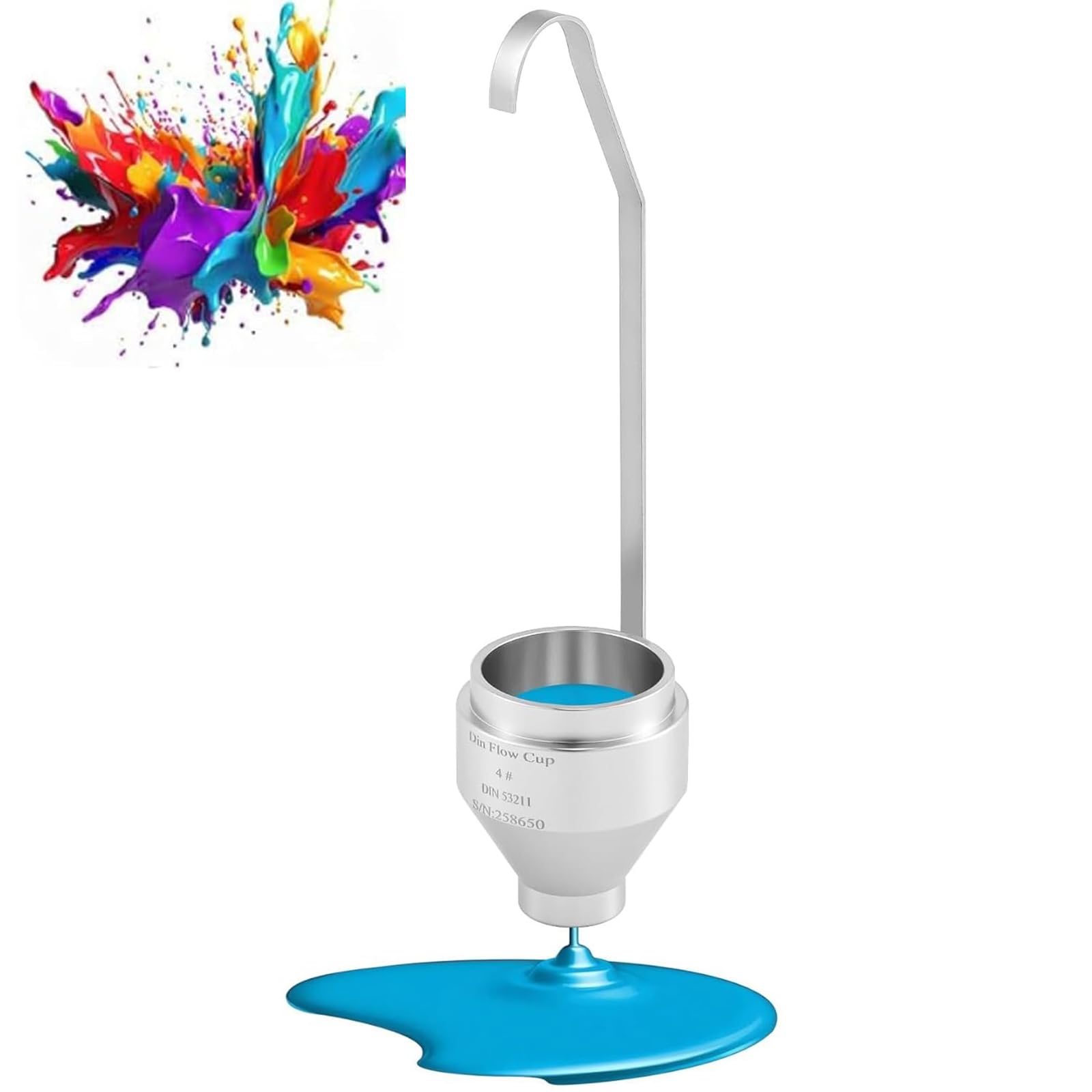 Coppa Di Viscosità Portatile, Coppa Di Viscosità Di Immersione Di Flusso In Acciaio Inossidabile, Diametro Dell'ugello 4mm + 0,02 Mm, Volume Della Coppa Da 100 ± 1 Ml, Per Misurare L'inchiostro