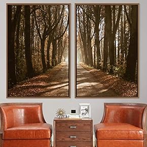 signwin 2 Piece Framed Canvas Wall Art Brown...