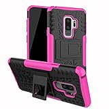 FOLICE Samsung Galaxy S9 Plus Case Tough Rugged Dual Layer Protective Case with Kickstand (Pink)