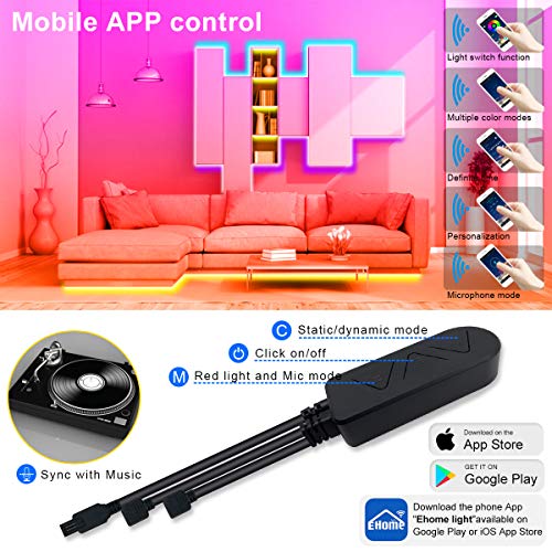 50% OFF Tiras LED APSPOW 65.6 pies con app y música