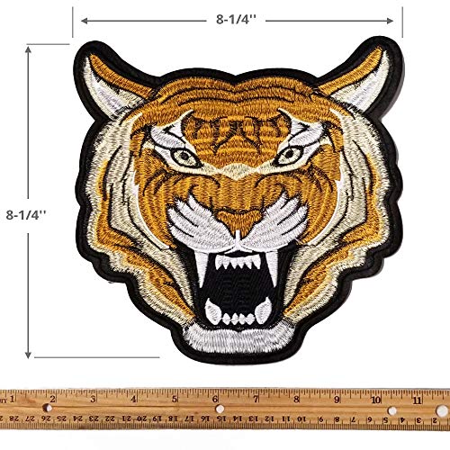 Tiger Embroidered Iron-On Applique Patch, Embroidery Patch, 8-1/4'' X 8-1/4'' By 1 Pc, Tr-11300 #TOP3