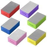 Zocipro 6 Stück Diamant Handschleifpad Set, Diamant Schleifpad & Diamant Schleifpapier für Fliesen, Glas, Keramik, Schleifen, Polieren, Trimmen, langlebig, 60#/100#/200#/400#/600#/1000#
