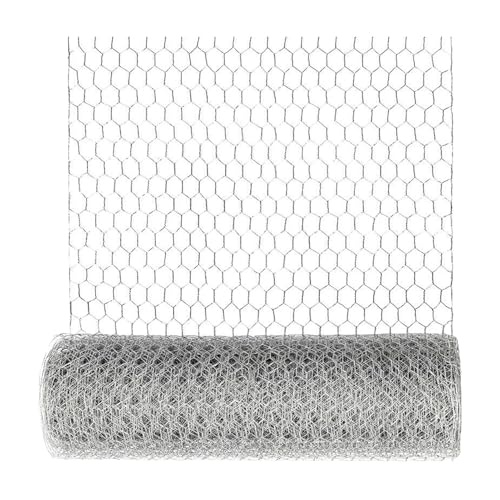 Opilroyn Cercado De Malla Gallinera - Barrera Metálica Galvanizada En Rollo,Cerramiento de Alambre para Animales y Aves,Para Jardín Corral Mascotas Cama de Flores Compostera Exterior