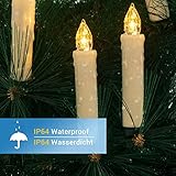 PChero Christmas Tree Candles, 20pcs LED Flameless Flickering Battery Taper Candles with Remote Timer/Removable Clips/Waterproof Rings for Home Party Indoor Outdoor Xmas Trees Decor – Warm White - Image 5