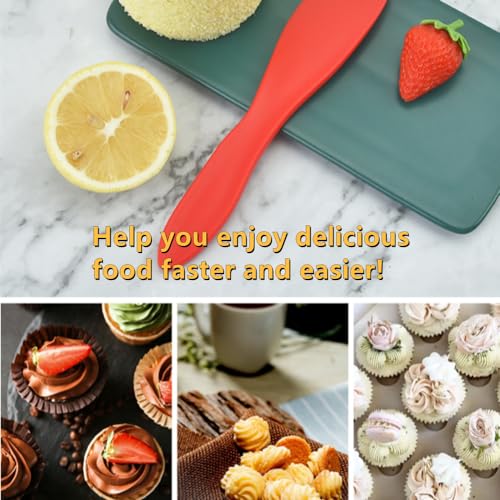LSHEQYI 6 Pcs Plastic Butter Knife Versatile Butter Spreaders Kitchen Butter Knives Frosting Knives for Cheese Cream Icing Jam, Red, 7 x 1.4 Inch - Image 6