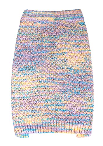 Hundepullover, Regenbogen, für kleine und mittelgroße Hunde, gestrickt, für den Winter, warmes und kaltes Wetter, Hundekleidung für Welpen (Regenbogen, Größe XL) Cover