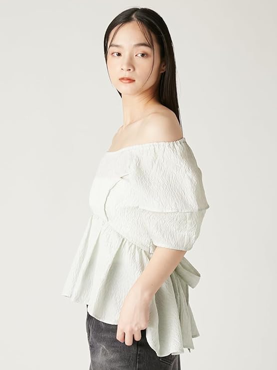 Amazon.co.jp: 2wayペプラムパフチュニック FWFB251099WHTF : ファッション