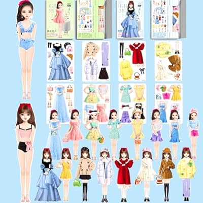 Magnetic Dress Up Dolls, Magnetic Doll Dress Up Kits Magnetic Paper Dolls Pretend Play Set for Girls Ages 4 Years and Up Kids Travel Activities Road Trip Car Ride Interactive Learning Imagine Gift