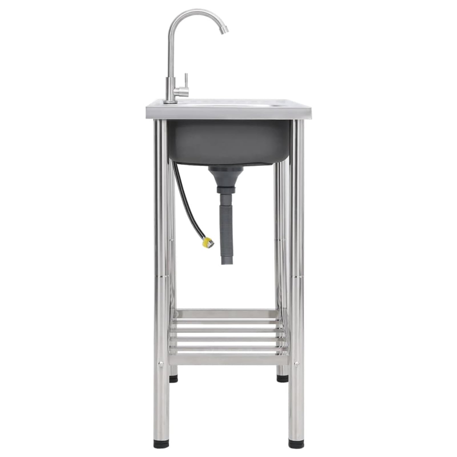 Gecheer Fregadero de Camping de Un Seno y Grifo Fregadero de Cocina Independiente Fregadero Jardin Exterior Fregadero para Jardín Exterior Barbacoa BBQ Acero Inoxidable