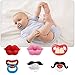 Upriver Lot de 6 tétines amusantes pour bébé - En silicone souple - Pour les lèvres et les dents de moustache - Unisexe - Sans BPA