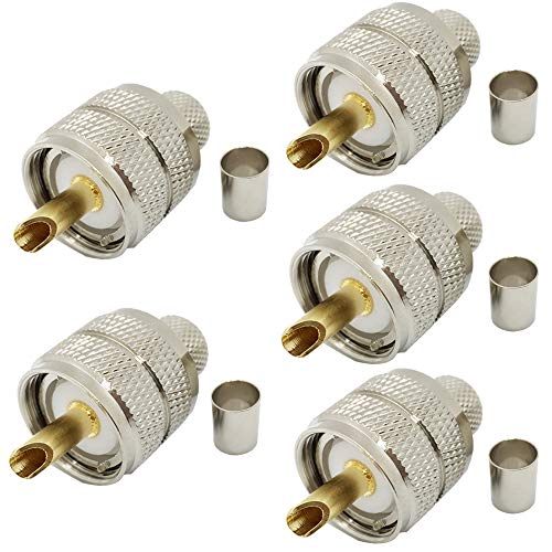 Fiche PL259 mâle à sertir UHF lot de 5 idéal signal stable radio Ham RG8