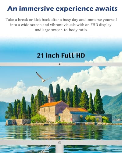 Image of HP All-in-One Computer - 21.5'' FHD Display Desktop PC, Win 11 Pro, Wi-Fi 6, Bluetooth, Intel Celeron Processor, HDMI, HD Webcam, w /Accessory (16GB RAM | 512GB SSD)
