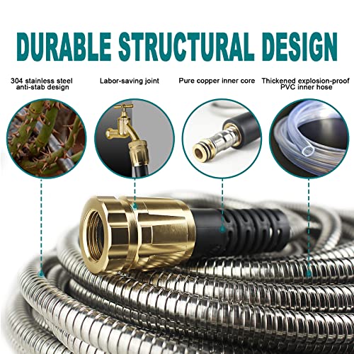 Relxitl-Garden-Hose-100ft-Stainless-Steel-Garden-Hose-Metal-Flexible-Water-Hose-with-Sprayer-for-Yard-Never-Kink-Tangle-Durable-and-Leak-Proof-Heavy-Duty-for-Outdoor-Use