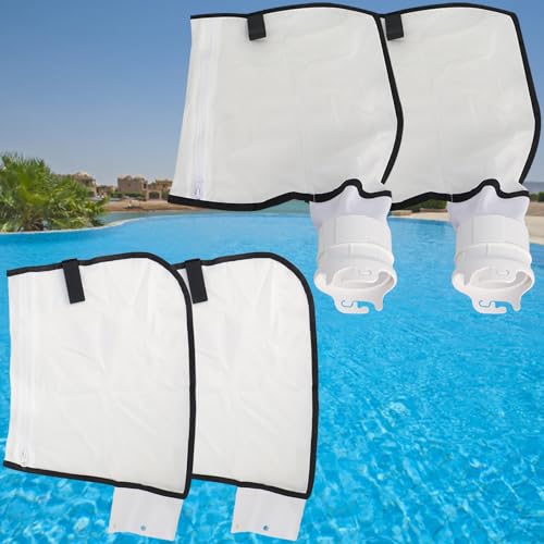 Podoy 360002 Pool Cleaner Fine Mesh Bag 4Pack with 2 Clips Zipper Enclosure