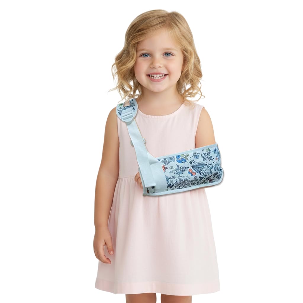 Arm Sling for Kids Post-Surgery Recovery Adjustable Comfortable Shoulder Support Fits Both Arms (love-2, Small)