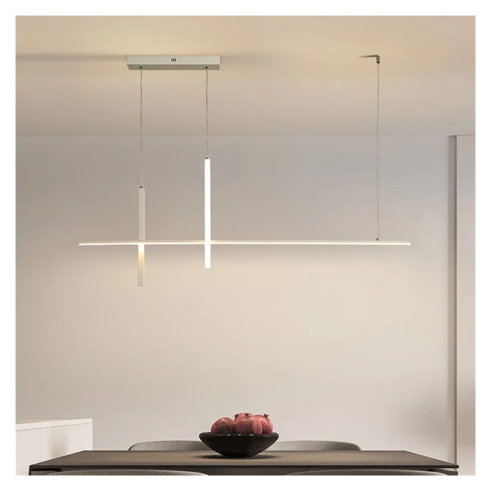 Lampada a Sospensione LED Minimalista - Apparecchio Moderno per Sala da Pranzo o Bar, Design Lucido e Lussuoso, Perfetto per l'arredamento e l'atmosfera della casa, un'elegante Alternativa a