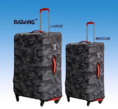 Image of BIGWING Protective Cover with Camouflage Print in Polyester Fabric for Medium & Large Size (24'-28' Inch 65-75 cm) Soft Luggage Trolley Bag Cover Combo Pack of 2 (Fitts Only On Fabric Trolley Bag)