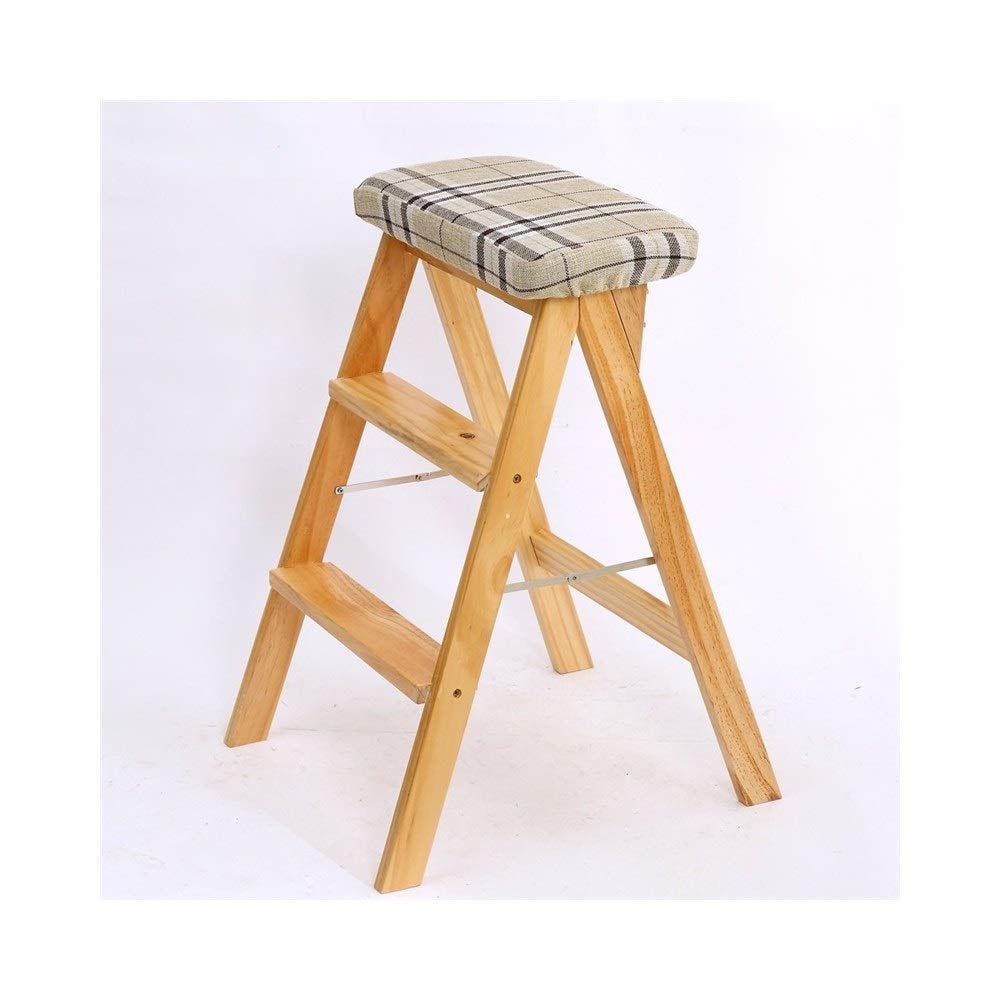 Repose-pieds pliable bois massif tabouret cuisine compact banc de salon