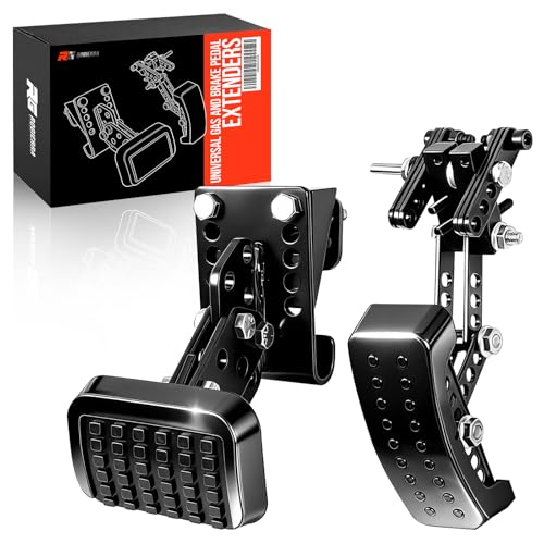 Rogierra Universal Gas and Brake Pedal Extenders for Short Drivers | Adjustable Length & Angle Non-Slip Extensions for Cars Go Karts Ride-On Toys | Steel & Rubber Construction Universal Fit