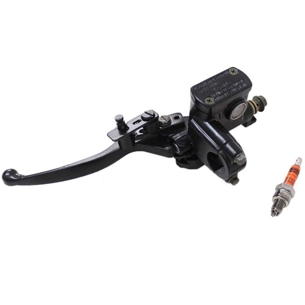 Aquiver Auto Parts New Left Brake Master Cylinder for Roketa Kazuma Taotao Sunl BMS Baja Coolster SSR ATV with High Performance 3 Electrode Spark Plug Pack