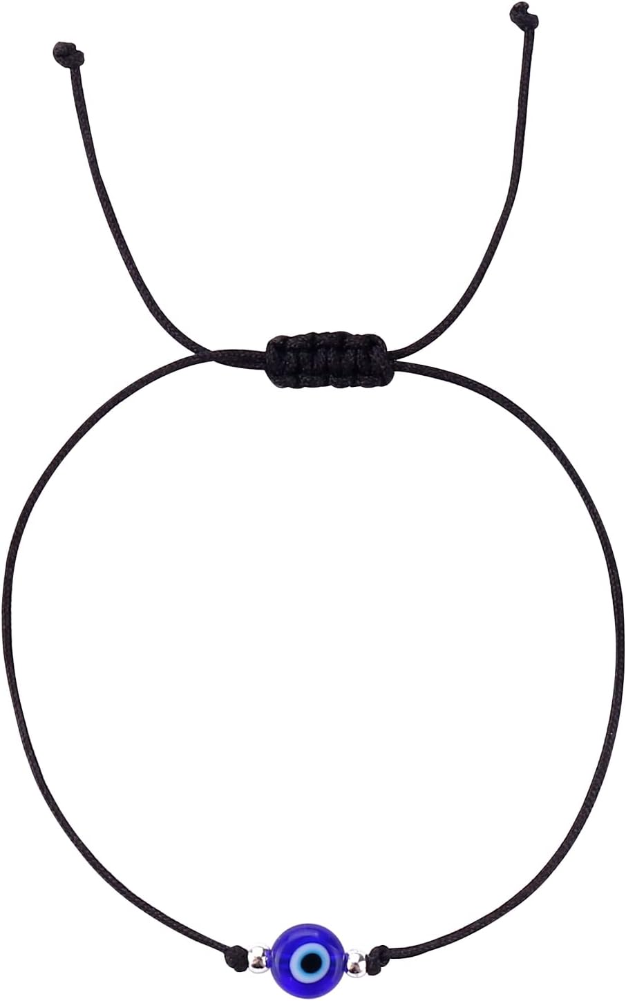 SUMMER LOVE Evil Eye Bracelet Pack Set of 4 Anklet Black Red String Lucky Protection Handmade Adjustable Bracelets for Women Men - Image 2