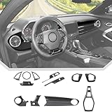 JeCar 12pcs Carbon Fiber Interior Trim Kit Compatible with 2017-2023 Chevy Camaro Interior Accessories