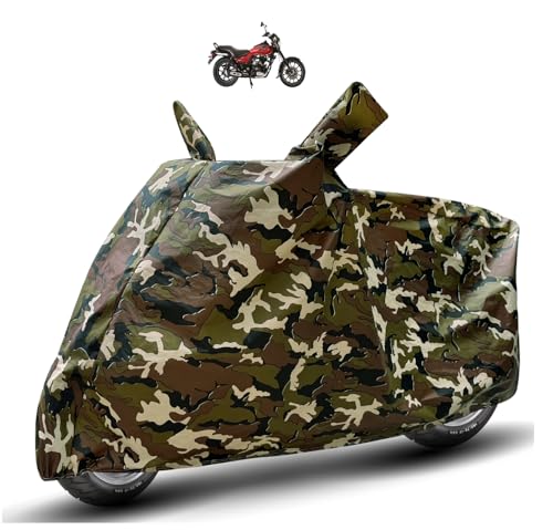 Image of Auto Hub Waterproof Bike Cover Compatible with Bajaj Avenger 180 Street Dustproof, UV Protection Two Wheeler Bike Avenger Cover - Army Print