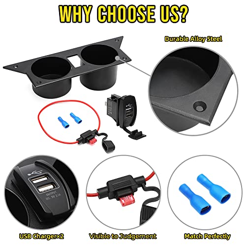 Portavasos con cargador USB para Chevrolet Camaro 1982-1992 miniatura 2