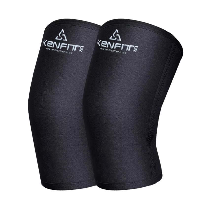 Kenfit Knee Support, XL 7mm Neoprene Knee Sleeve for Weightlifting, Powerlifting & Squats – Heavy-Duty Sports Fitness Support for Men & Women