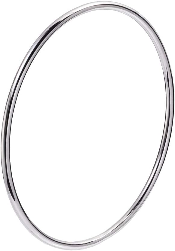 LinnaLove Fashion Shiny Thin Round Stainless Steel Bangle Bracelets for Women (1/3/5/8 Set)