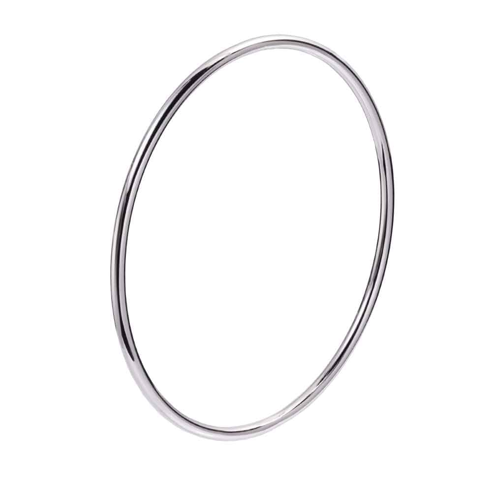 LinnaLove Fashion Shiny Thin Round Stainless Steel Bangle Bracelets for Women (1/3/5/8 Set)