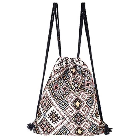 Lobagve Drawstring Backpack String Bag Sport Gym Sackpack Cinch Shopping Yoga Bag,Multicolor Plaid Cover