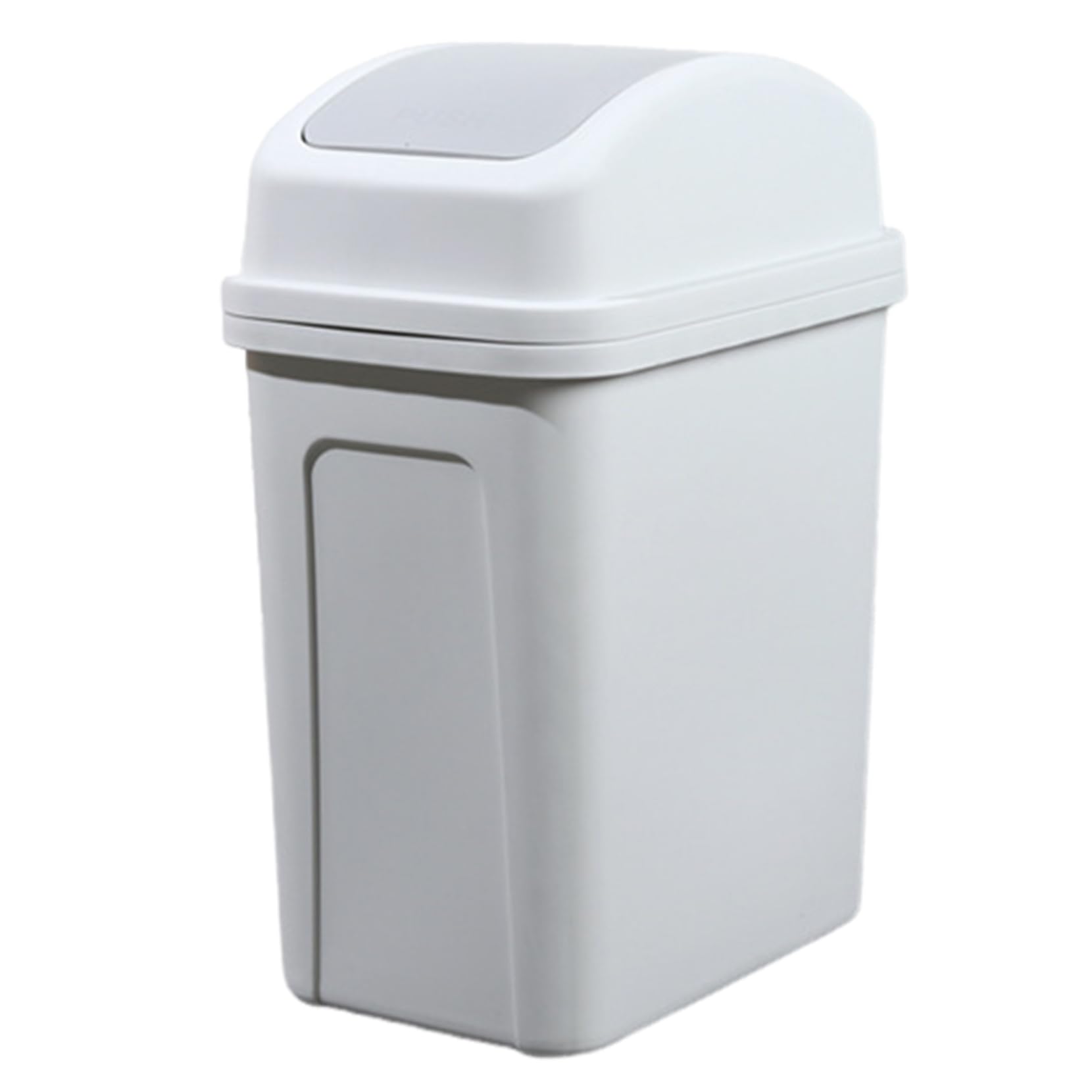Vervevum 4 Gallon Kitchen Trash Can with Swing-top Lid, 2024 Upgraded Plastic Swing Top Garbage Bin for Kitchen, Office, Toilets (White), 4 Gallon Trash Can