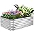 G GOOD GAIN Firewood Rack Outdoor - Fire Wood Storage Racks 6ft Galvanized Steel, Heavy Duty Fireplace Log Holders for Wood Storage | Corrugated Metal Log Rack Lumber Storage Stand- Silver Grey