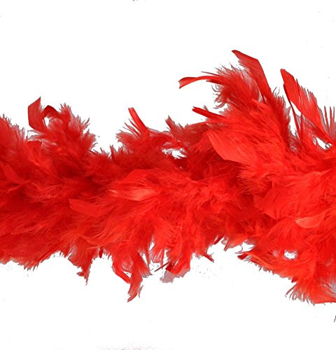 60g Thick Red Feather Boa 2m/6.6ft Long Hen Night Accessories Fancy Dress Party Cosplay Flapper 1920s Burlesque Feathers Scarf - Image 2