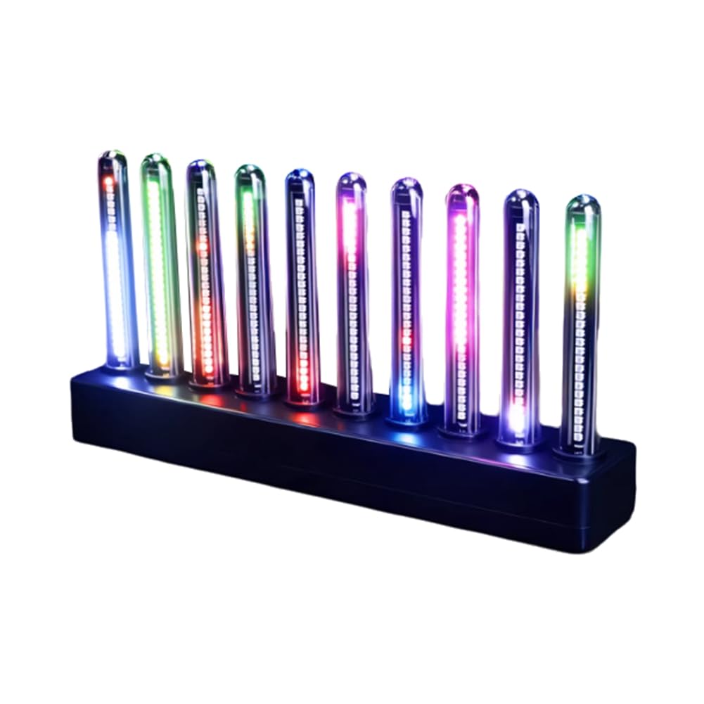 UDSKNV[KSL LED Audio Spectrum Light Music Visualizer Sound-Activated Colorful Rhythm Light Bar Desktop for Rooms