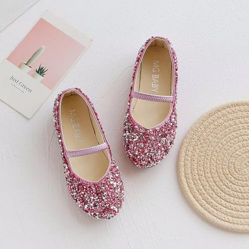 Girls Classic Slip on Mary Jane Ballet Flats Glitter Wedding Party Bridesmaids Flower Girl Princess Dress Shoes for Kid Toddler3