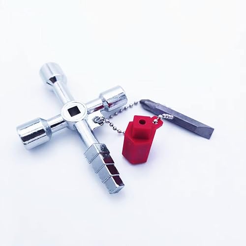 Miniatura 4 de 2 llaves universales 4 en 1, herramientas eléctricas de fontanero de aleación de zinc, llave de medidor de agua multifuncional antioxidante duradera