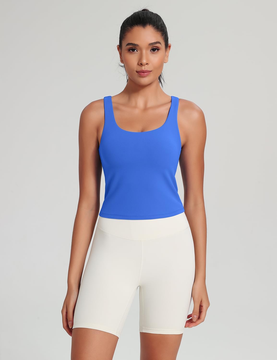 HeyNuts Zeal Bra Womens Scoop Neck Longline Sports Bras, U Back Workout Yoga Crop Tank Tops Padded A-D Cups *Updated Fit - Image 2