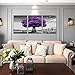 HUADAOART Canvas Prints Purple Tree Framed Canvas Wall Art for Home Decor Perfect 3 Panels Wall Purple Scenery Decorations for Living Room Bedroom Office Each Panel 12x16inch (Purple)