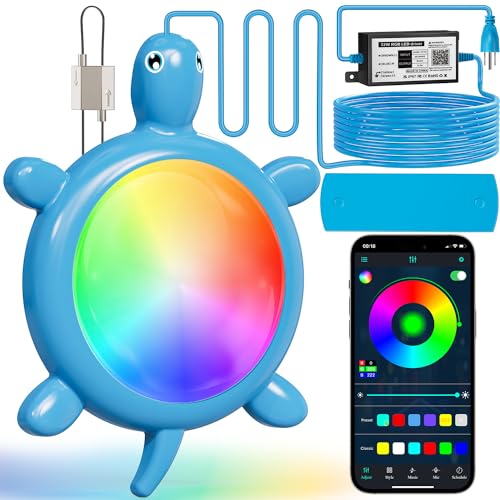 PRIORARE 22W Underwater Pool Lights, 5V Submersible Pool Light for Above Ground Inground Swimming Pools with APP Control Magnetic Led Pool Lights RGB Dimmable Timer IP68 Waterproof Music Sync