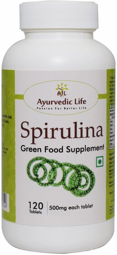 Spirulina Tablets 500mg Tablets, Green, 120 count