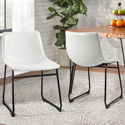Image of Waleaf Dining Chairs Set of 2, 18 inch Faux Leather Counter Height Bar Stools