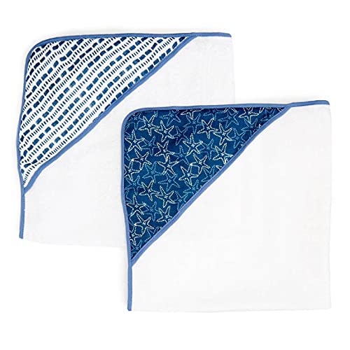 Image of Spasilk Baby 2 Pack Soft Terry Towel with Muslin Printed Hood
