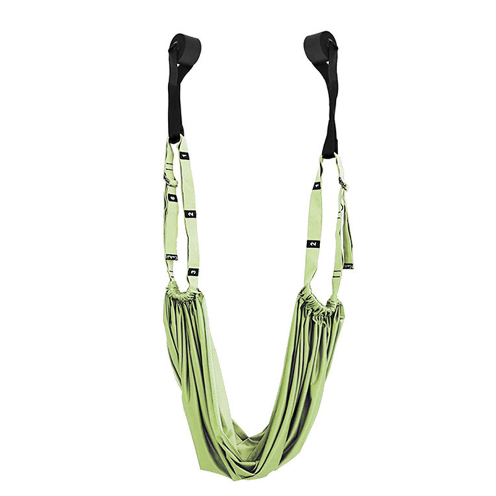 Door Leg Stretcher with Loops Lower Back Handstand Trainer Elastic Stretching Strap for Limb Muscle Exercise (Green)