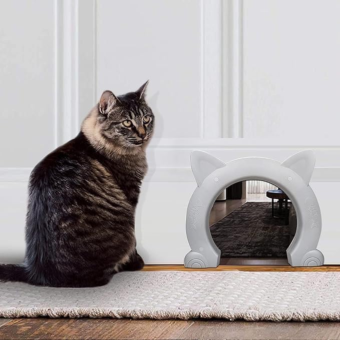 Versatile 4-Way Locking pet Door for Cats and Small Dogs White